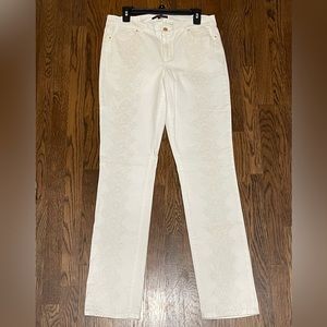 White embroidered Rachel Roy jeans